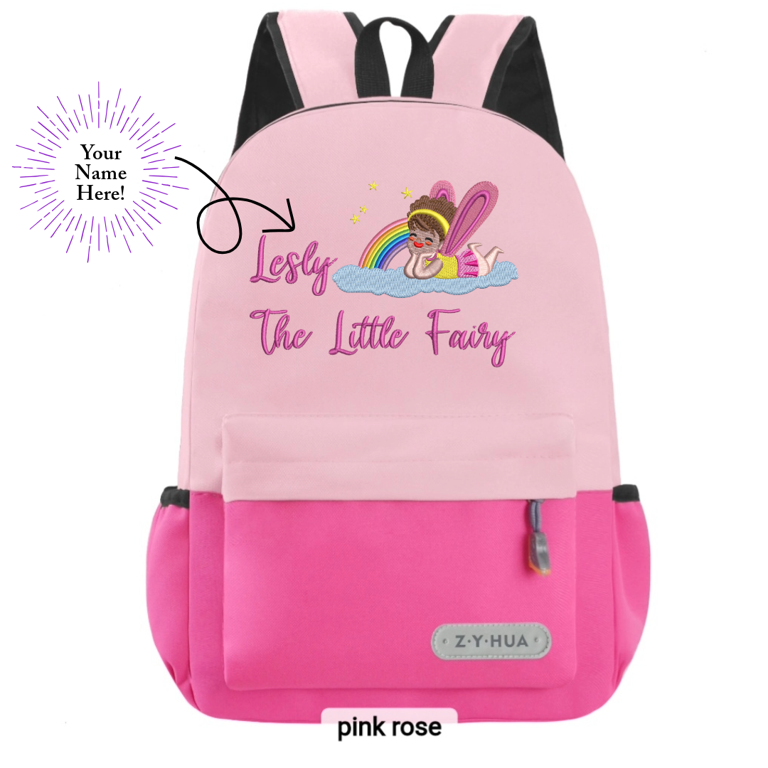 Personnalized Toddler Backpacks, Daypack, Kindergarten elementary school Bag-Custom Kids Name school Backpack, Daycare Nursery School Backpack with Name- Little Fairy