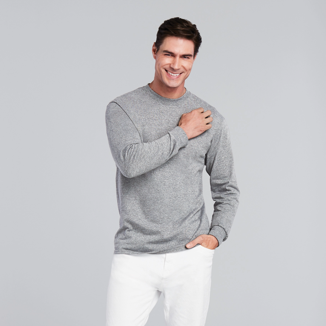Customize Your Style: Embroidered Heavy Cotton Long Sleeve T-Shirt