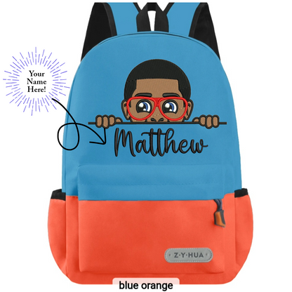 Personnalized Toddler Backpacks, Daypack, Kindergarten elementary school Bag-Custom Kids Name school Backpack, Daycare Nursery School Backpack with Name- Black Boy