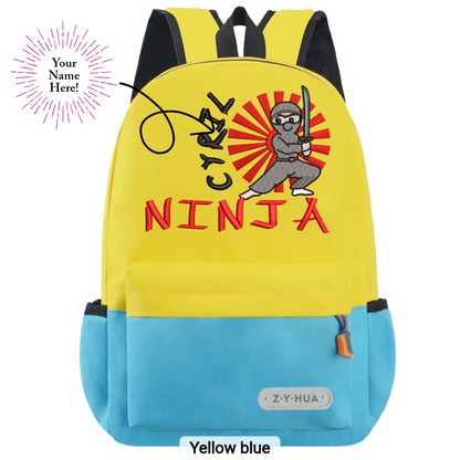 Personnalized Toddler Backpacks, Daypack, Kindergarten elementary school Bag-Custom Kids Name school Backpack, Daycare Nursery School Backpack with Name- Ninja