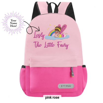 Personnalized Toddler Backpacks, Daypack, Kindergarten elementary school Bag-Custom Kids Name school Backpack, Daycare Nursery School Backpack with Name- Little Fairy