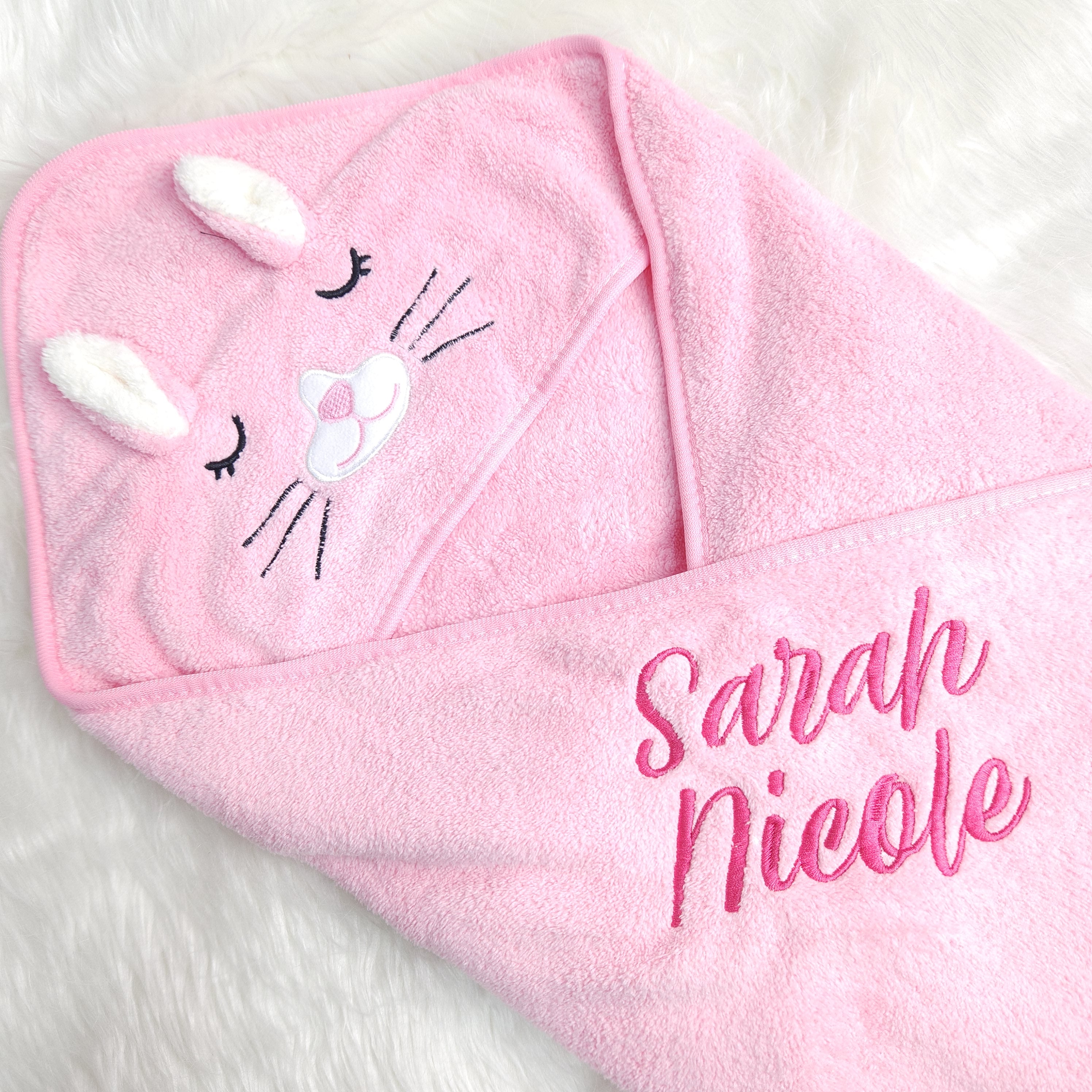 Custom monogram embroidery on towel