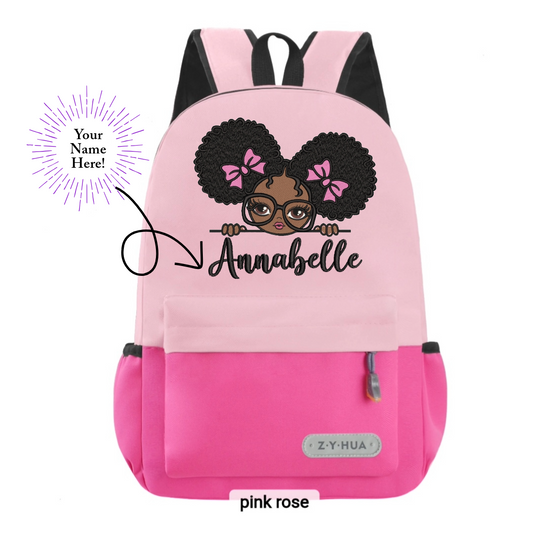 Personnalized Toddler Backpacks, Daypack, Kindergarten elementary school Bag-Custom Kids Name school Backpack, Daycare Nursery School Backpack with Name- Black Princess