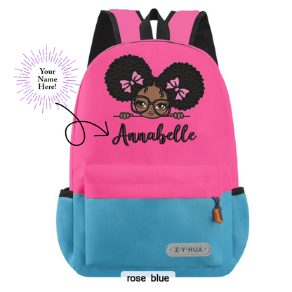 Personnalized Toddler Backpacks, Daypack, Kindergarten elementary school Bag-Custom Kids Name school Backpack, Daycare Nursery School Backpack with Name- Black Princess