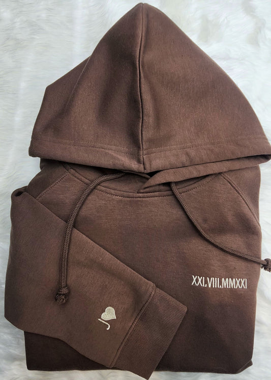 Celebrate Memories :  Custom Embroidery Roman Number Sweatshirts